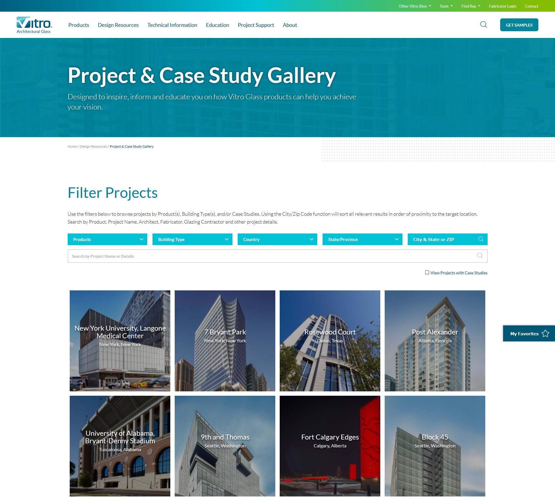 Vitro Project Gallery Homepage