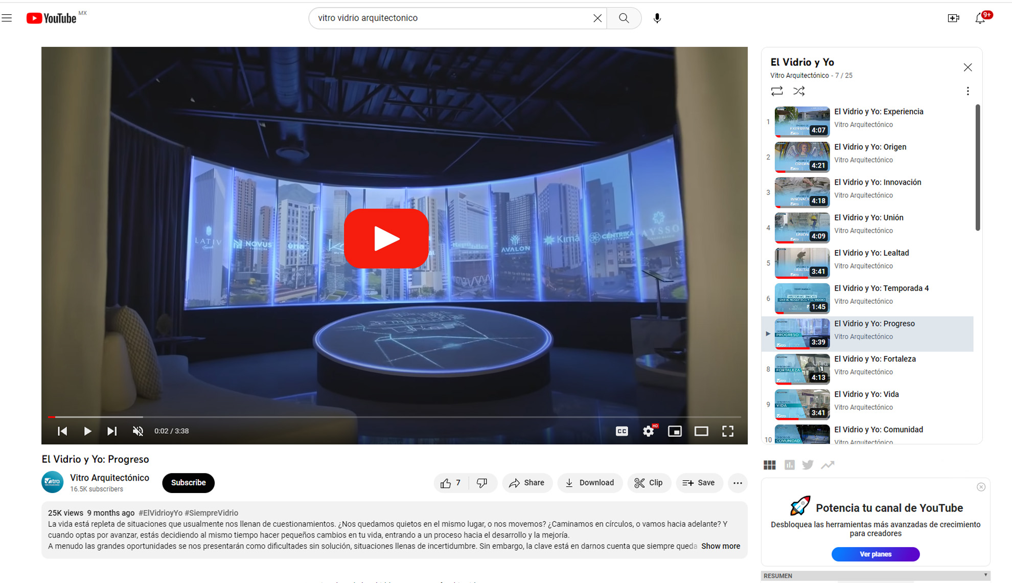 El Vidrio Y Yo Youtube